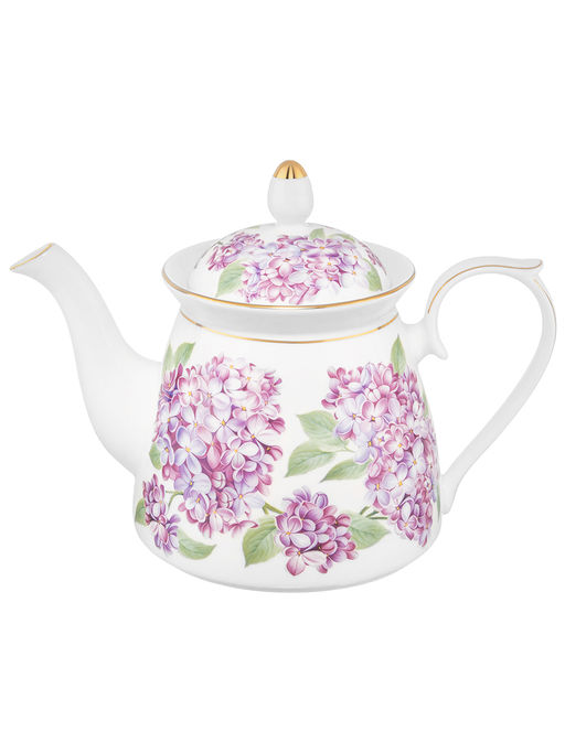 Чайник 1 л 23*13*17 см "Сирень" фарфор NEW BONE CHINA
