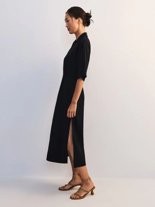 Льняное платье-рубашка с поясом ZR2605012904-50 / Zarina