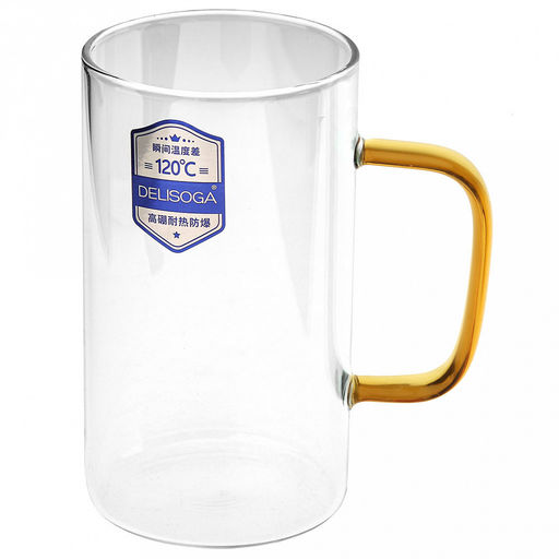Делисога (Delisoga) Кружка стеклянная 410мл Байкал тонкостенное, боросиликатное стекло, цветная ручка, д6,9см h12,5см, д/горла 6,8см, д/основания 6,4см, набор 4 штуки, в подарочной коробке (Китай) - Домашняя мода фото 9