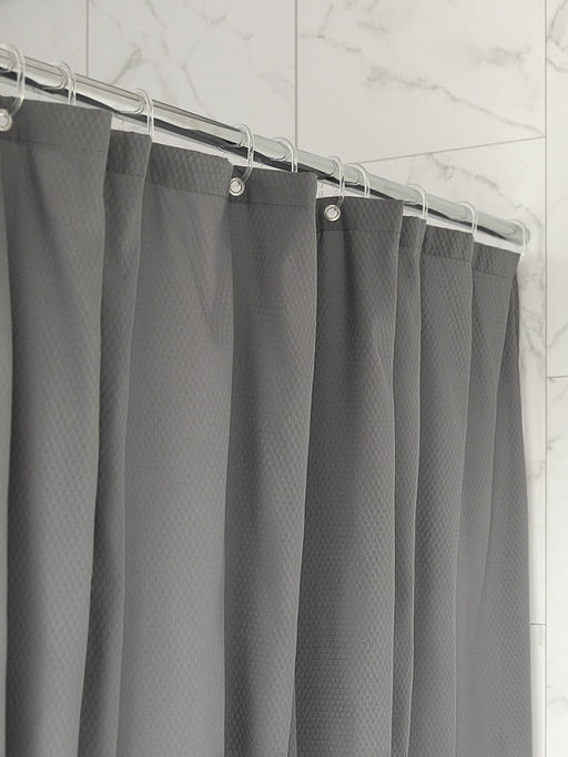 Шторка для ванной 200x200 серый микрофибра - Denastia фото 5