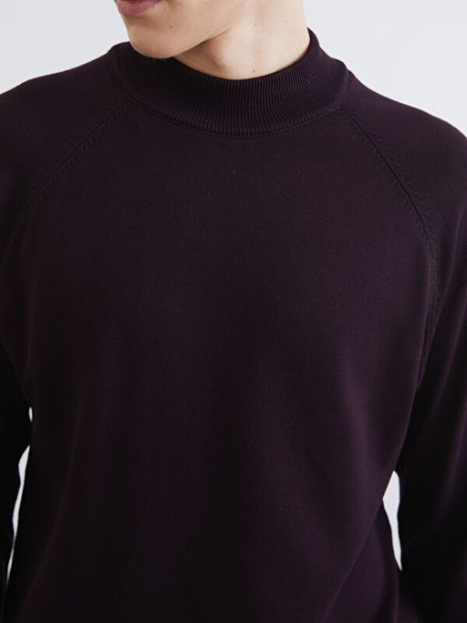 Yar?m Bal?k?? Yaka Uzun Kollu Erkek Triko Kazak