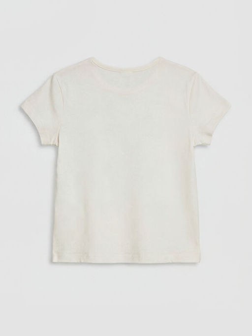 Bisiklet Yaka Fiyonk Bask?l? K?z ?ocuk Ti??rt