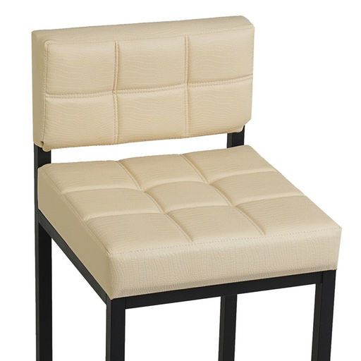 Стул барный «Клик Мебель. ЛОФТ - 1», со спинкой, искусственная кожа, цвет чёрный/ молочная рептилия