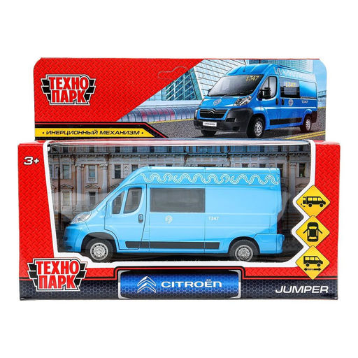 Модель металл. "Citroen Jumper. Метрополитен" 14см, синяя (JUMPER-14AMOS-BU, 384392) откр. двери/багажник, в коробке