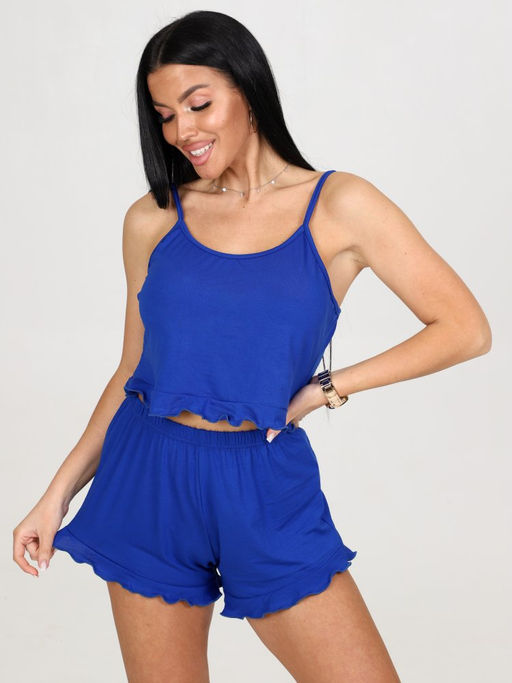 644 ПИЖАМА ЖЕНСКАЯ (шорты) (Синий) - А-дина фото 2