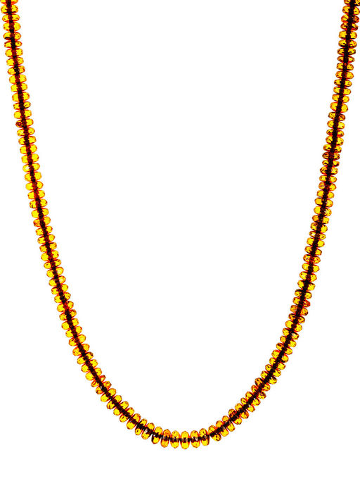Нарядные бусы из натурального янтаря Карамель алмазная