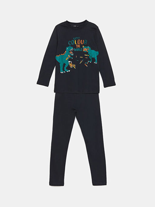 Bisiklet Yaka Erkek ?ocuk Pijama Tak?m?