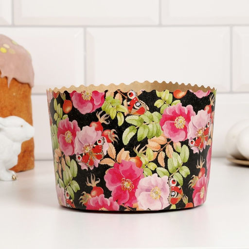 Формы для выпечки кулича бумажные Деко-про «Узоры», набор 9 видов по 1 штуке, одноразовые, разноцветные