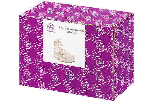 Подставка для украшений 8,5*6*6,5 см Лошадь белая с золотом, фарфор - Elan gallery фото 5