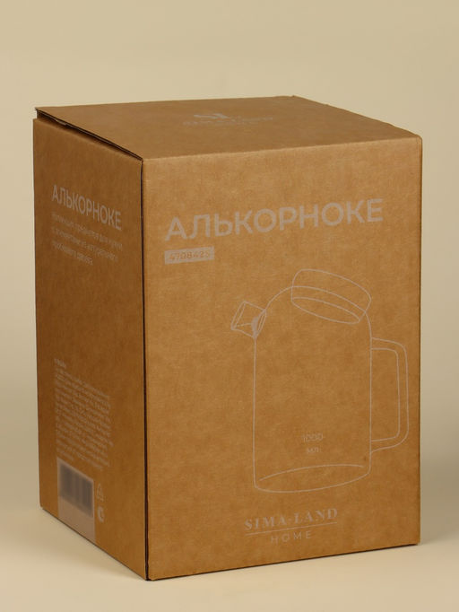 Чайник SL-Home «Эко», 1 л, 18×11×17.5, пробковой крышка, металлический фильтр, стекло, прозрачный