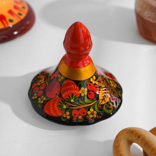 Чайник керамика «Яркий», 800 мл, хохлома