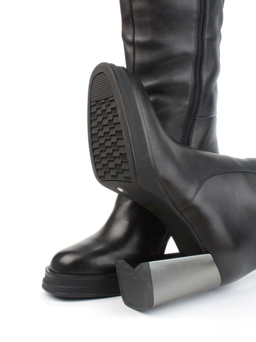 02-B6236-6051Z-9BM-1 BLACK Сапоги зимние женские (натуральная кожа, натуральный мех) - Фабричный китай фото 15