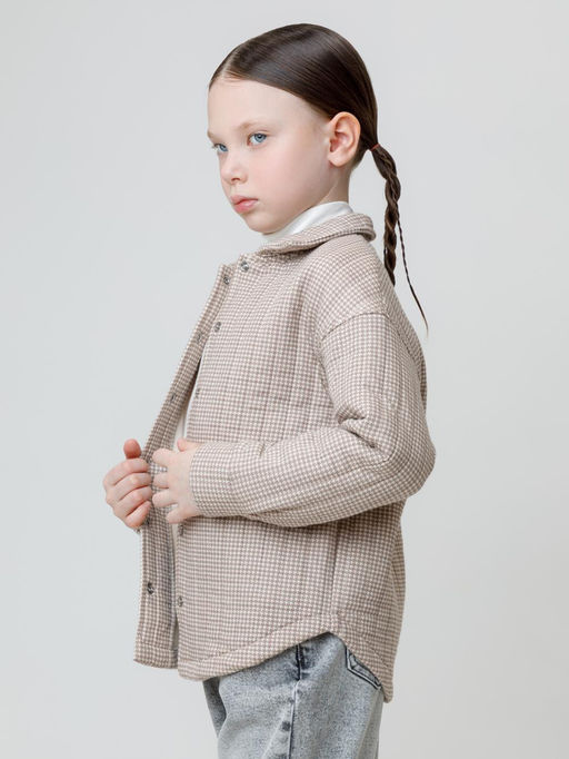 КР 302578/бежевый,гусиная лапка к625 рубашка для дев