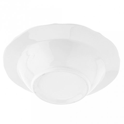 "Совершенство" Миска фарфоровая д130мм h36мм, 170мл, белый, рельефный декор, волнистый край (Китай)