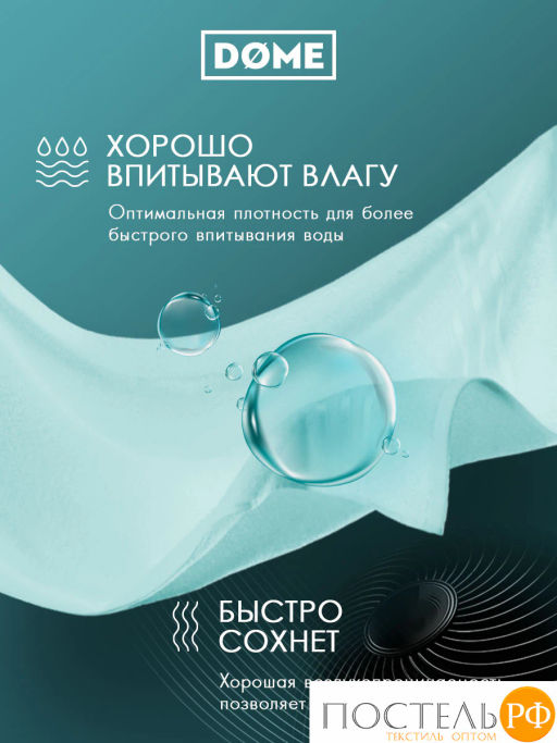 ГАРМОНИКА ментол К-т Полотенец 30х50-4/50х80-2/70х130-2, 8 пр., 100% хл, 440 гр/м2 - Dome фото 6