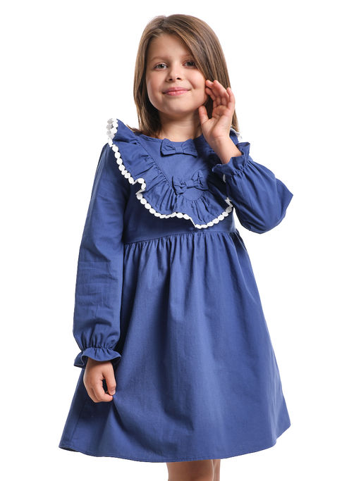 Платье для девочки нарядное детское праздничное UD 8051 серо-синий - Mini maxi фото 4