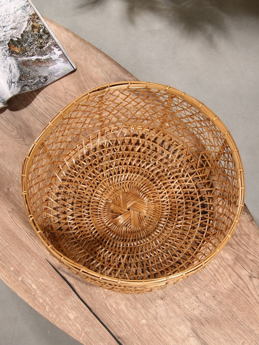 Корзина плетёная «Клоус», 40×40×16 см, бамбук, светлая