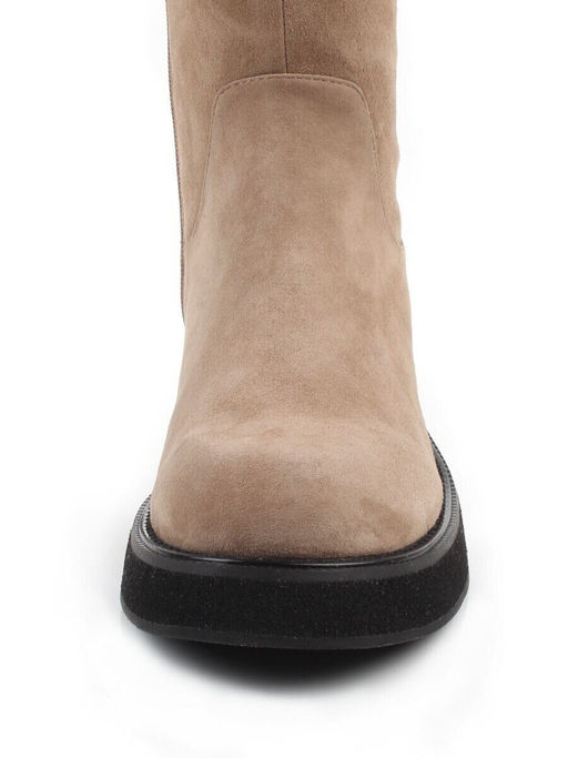 02-E37B-70HL BEIGE Сапоги демисезонные женские (натуральная замша)