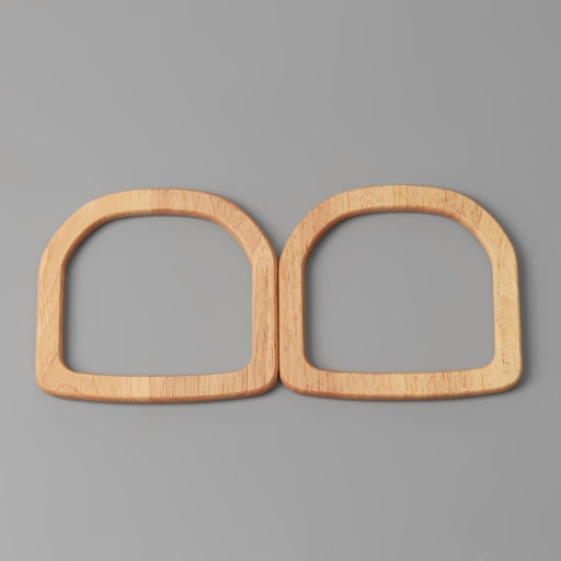 Ручки для сумки деревянные, 12×12.9 см, 2 шт., бежевые