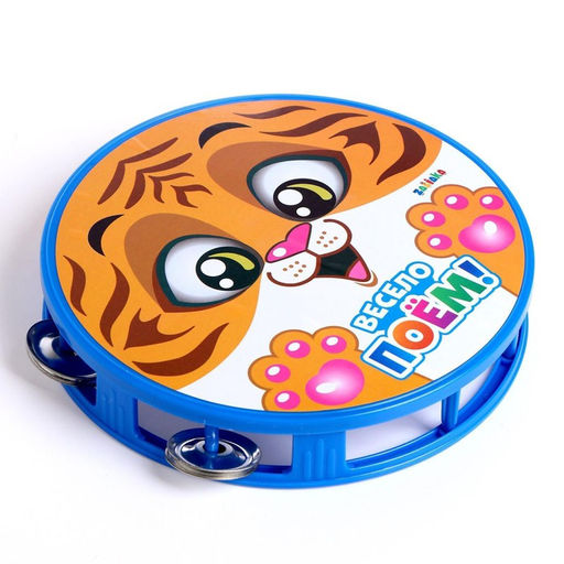 Музыкальная игрушка бубен большой «Весело поём», 16.5 см, МИКС