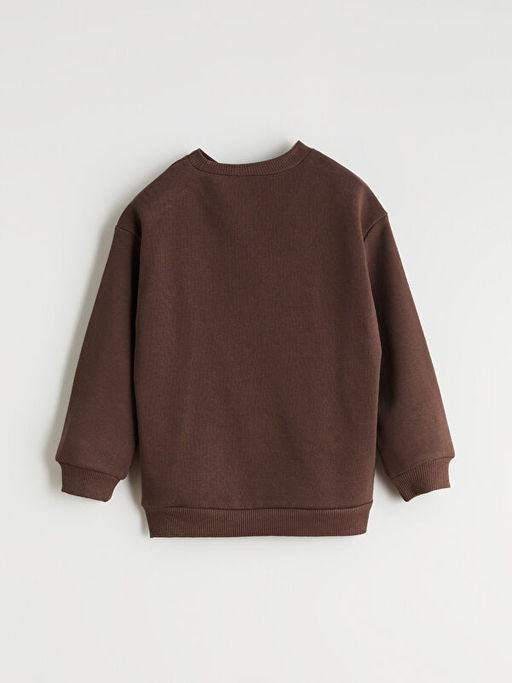 Bisiklet Yaka Ay? Teddy Bask?l? Erkek ?ocuk Sweatshirt