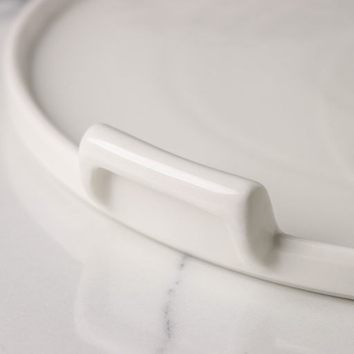 Блюдо для подачи с клош крышкой Valencia, 31×28×19 см, керамика, стекло, белое