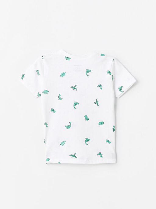 K?sa Kollu Bask?l? Erkek Bebek Ti??rt - Waikiki фото 2