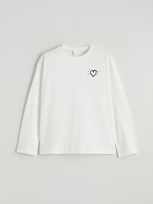 Bisiklet Yaka Bask?l? K?z ?ocuk Pijama Tak?m?