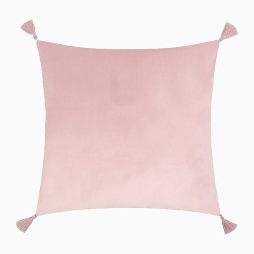 Набор декоративных наволочек Этель с кисточками, цвет розовый, 45х45 см - 2 шт, полиэстер, велюр  фото 4