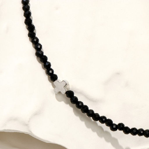 Чокер шар №3 Шпинель крестик в серебре, 38см + 5см удлинитель - Simaland фото 2