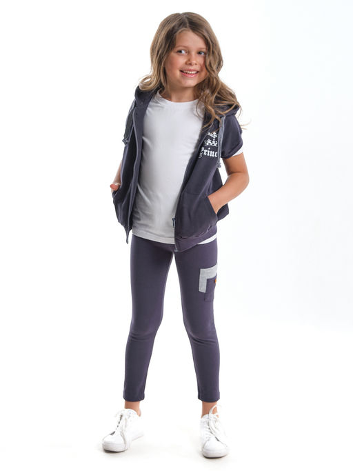 Жилетка на молнии для девочки детский сад UD 0087 антрацит - Mini maxi фото 5