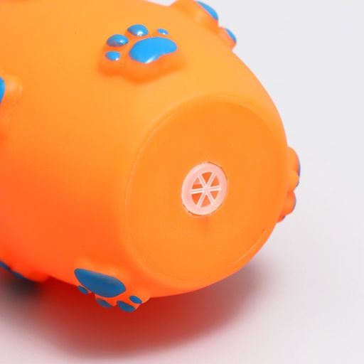 Игрушка пищащая Кегля для собак, 14 см, оранжевая - Пижон фото 2