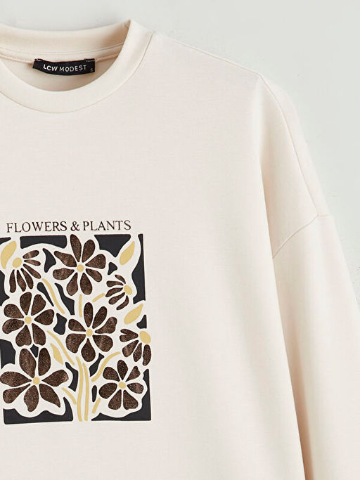 Bisiklet Yaka Oversize Kad?n Sweatshirt Tunik