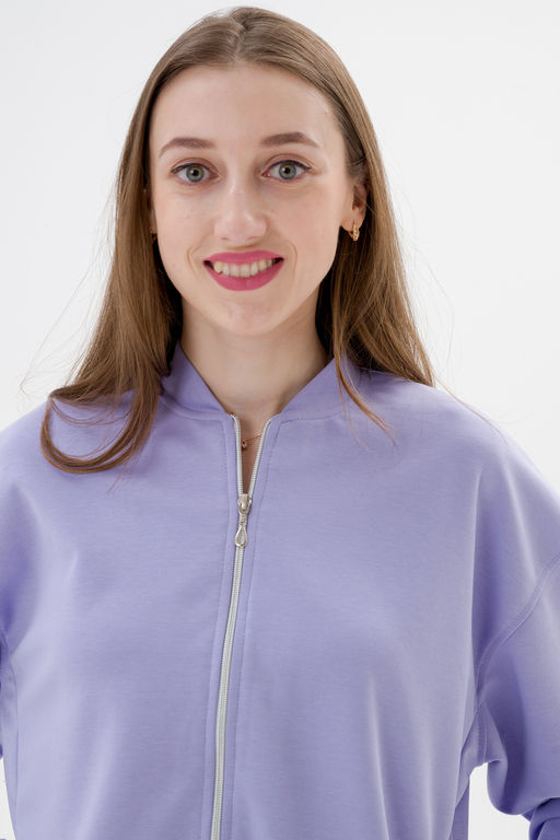 Бомбер из коттон фита сирень макси - Амадэль фото 13