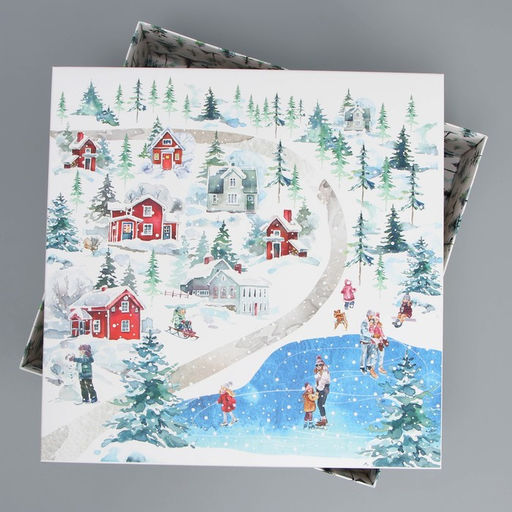 Коробка новогодняя складная «Сказочных моментов», 26×26×8 см