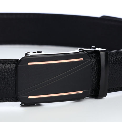 Ремень мужской, регулируемая длина, 120×3.5 см, пряжка автомат, чёрный