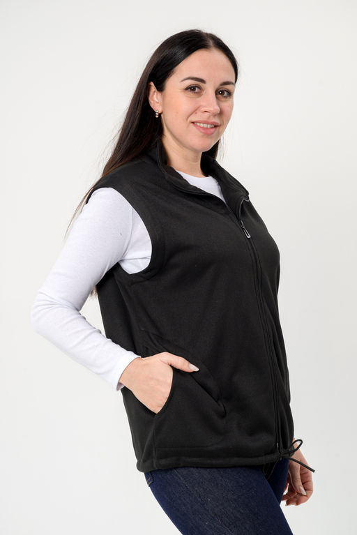 Жилет женский из флиса Чёрный макси - Амадэль фото 3