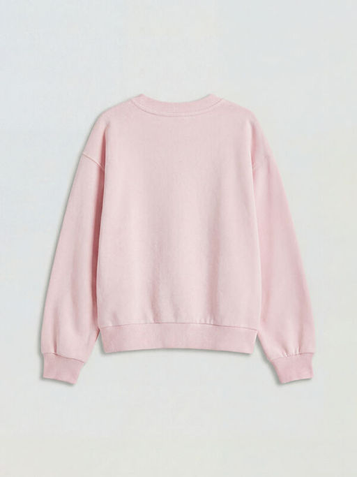 Bisiklet Yaka Nak??l? K?z ?ocuk Sweatshirt