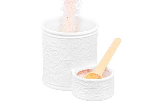 Банка д/соли 500 мл 15,5*10*14,5 см "Веточки-цветочки" с деревянной ложкой и крышкой