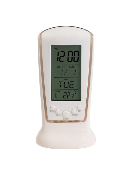 Часы - будильник LB-02 "Обелиск", дата, температура, подсветка, белый