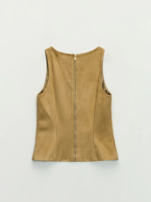 Приталенный жилет из искусственной замши ZR2604022503-63 / Zarina  фото 6