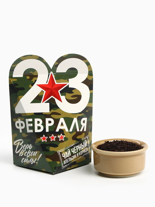 Чай подарочный 23 февраля, вкус: апельсин и корица, 50 г