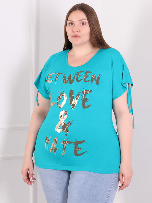 Футболка бирюзовая женская - Almond фото 3