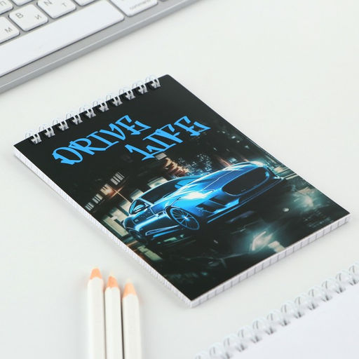 Цена за 10 шт. Блокнот А6, 40 л на гребне, мягкая обложка «Машина»