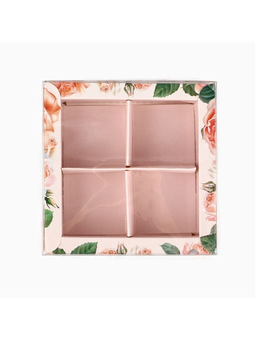 Цена за 5 шт. Коробка под 4 конфеты с ячейками Для тебя, 10?10?3 см