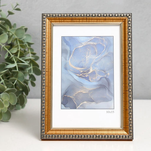 Цена за 2 шт. Рамка для фото 10×15 см, «Камея», пластиковый экран, золото