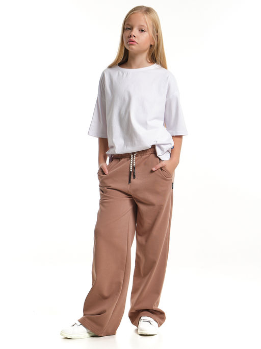 Брюки для девочки палаццо 22-8027 кофе - Mini maxi фото 3