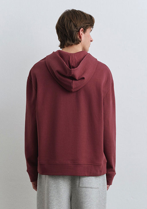 Mavi Patch Logo Kapusonlu Bordo Sweatshirt  фото 4