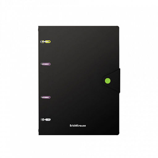 Цена за 24 шт. Тетрадь общая с пластиковой обложкой на кольцах ErichKrause Accent, ассорти, А5, 80 листов, клетка, на кнопке  фото 5