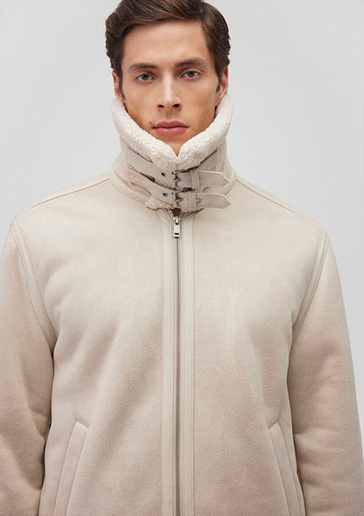 Beyaz Suni Deri Ceket - Mavi фото 7